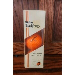 Wilson‎ Orange Ladybug Golf Balls, Vintage Deadstock Set Of 3 Made In USA